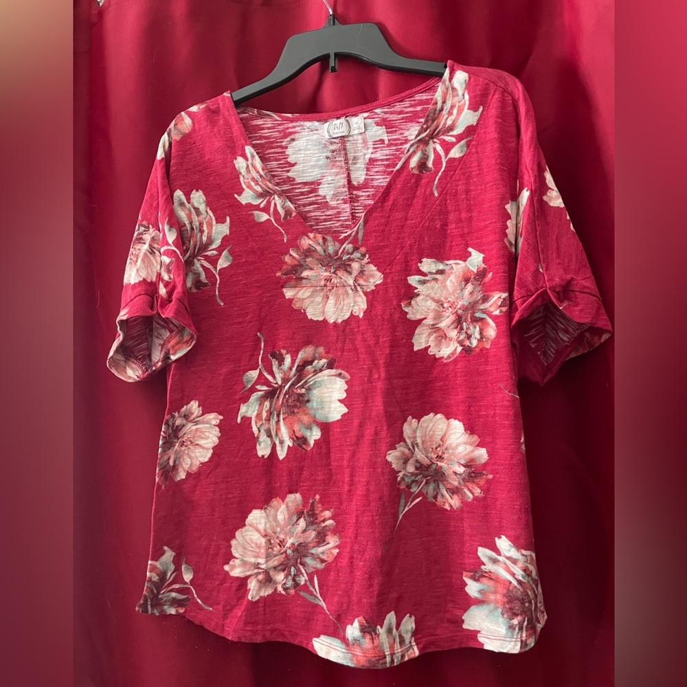 Maurice’s pink floral shirt